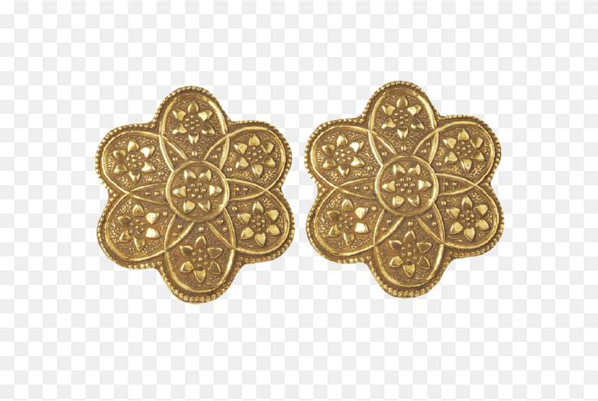 1025x687 Round Flower Stus In Gold Plated Sterling Silver Earrings, Accessories, Earring, Jewelry, Animal Clipart PNG