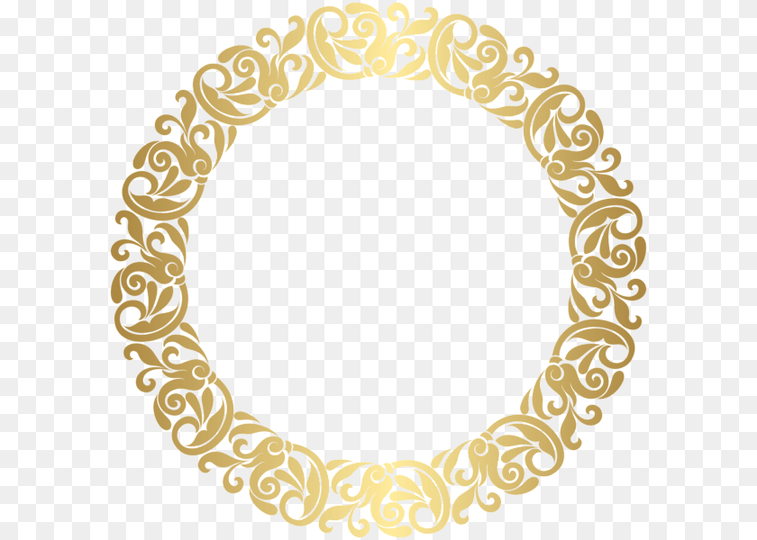 600x600 Round Gold Frame, Home Decor, Oval, Pattern PNG