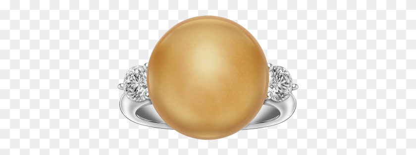 367x253 Round Golden South Sea Pearl And Diamond Ring Ring, Sphere, Ball, Egg Descargar Hd Png