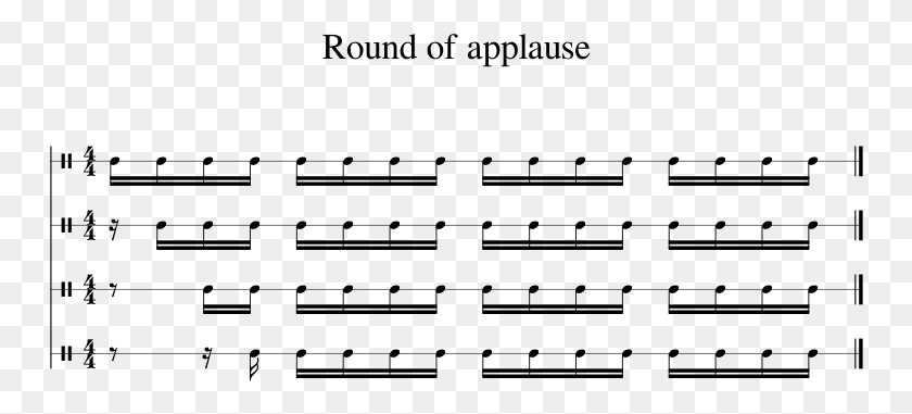 750x321 Round Of Applause Sheet Music 1 Of 1 Pages Tabla Bols, Gray, World Of Warcraft HD PNG Download