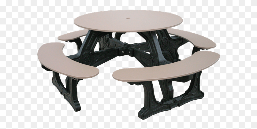 600x362 Round Picnic Table Round Picnic Tables, Furniture, Table, Coffee Table HD PNG Download