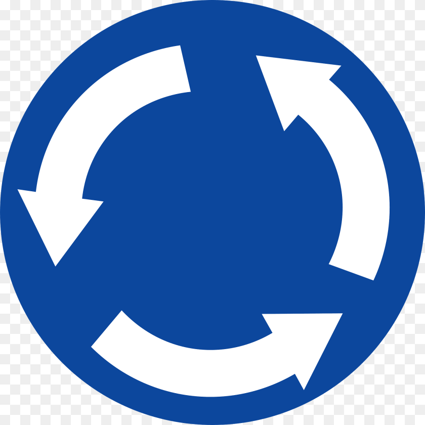 Roundabout Sign In Greece Recycling Symbol, Symbol Clipart PNG