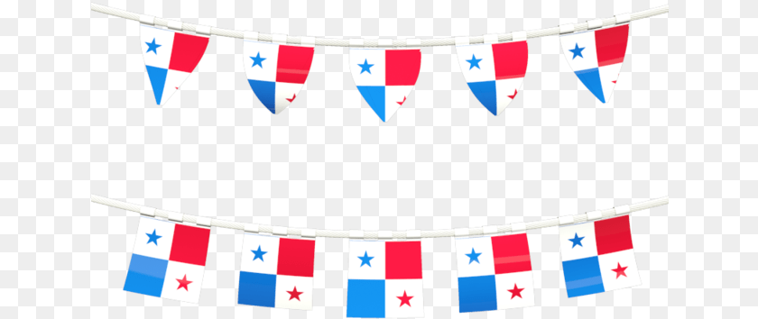 641x354 Rows Of Flags Panama Flag Banner Sticker PNG