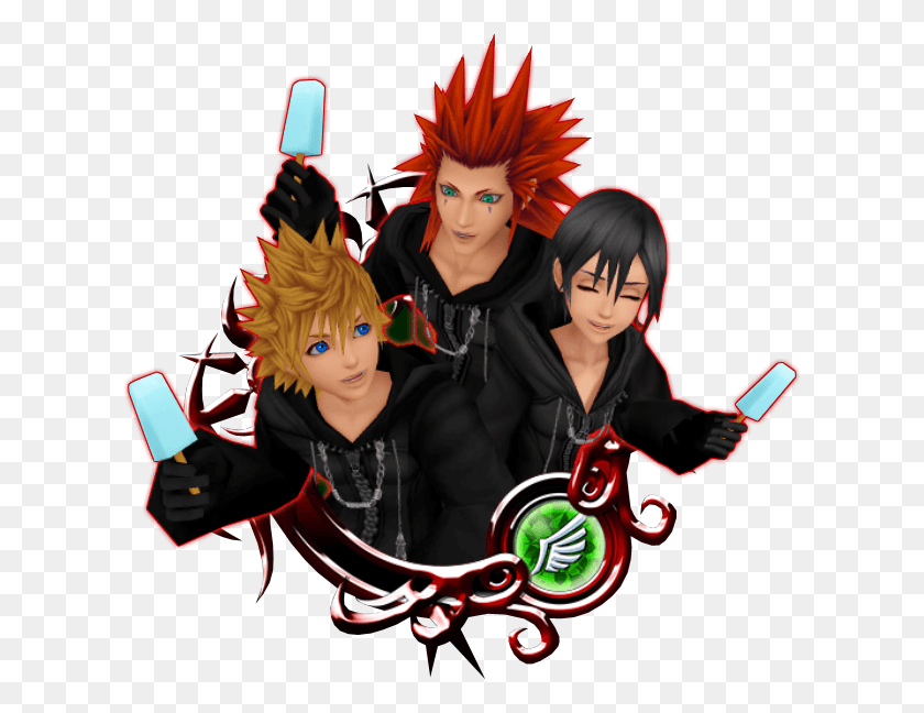 617x588 Roxas Amp Axel Amp Xion Was Handed Out Earlier This Week Kingdom Hearts Toon Xion, Manga, Comics, Book HD PNG Download