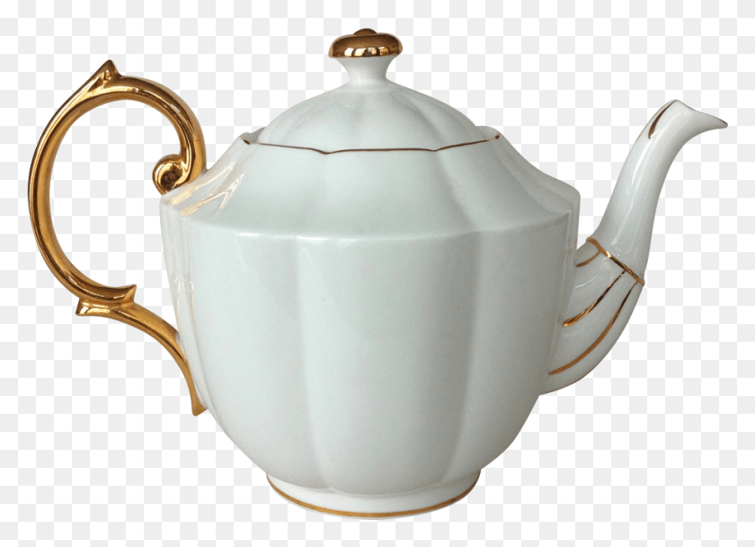 927x652 Royal Albert Countess Shape White Tea Pot With Gold White Teapot With Gold Trim, Pottery, Milk, Beverage HD PNG Download