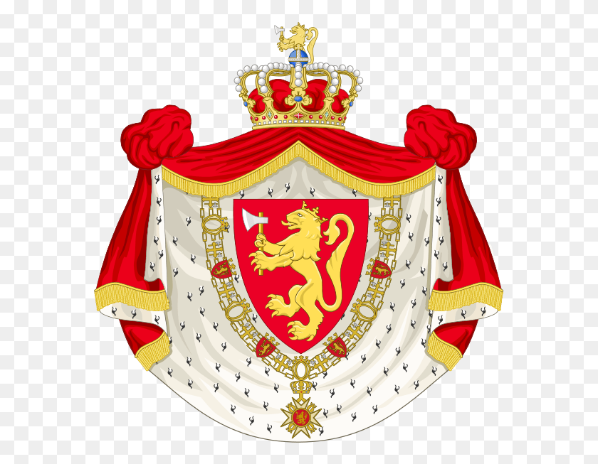 577x593 Royal Coat Of Arms Of Norway Showing St Kingdom Of Norway, Blouse, Clothing, Apparel HD PNG Download