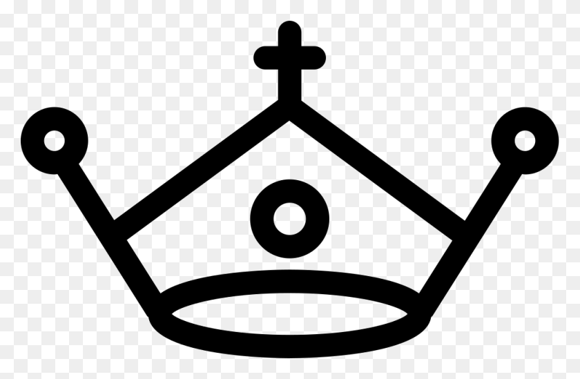 981x616 Royal Crown With A Cross Svg Icon Free Hyuga Clan Symbol, Triangle, Lighting HD PNG Download