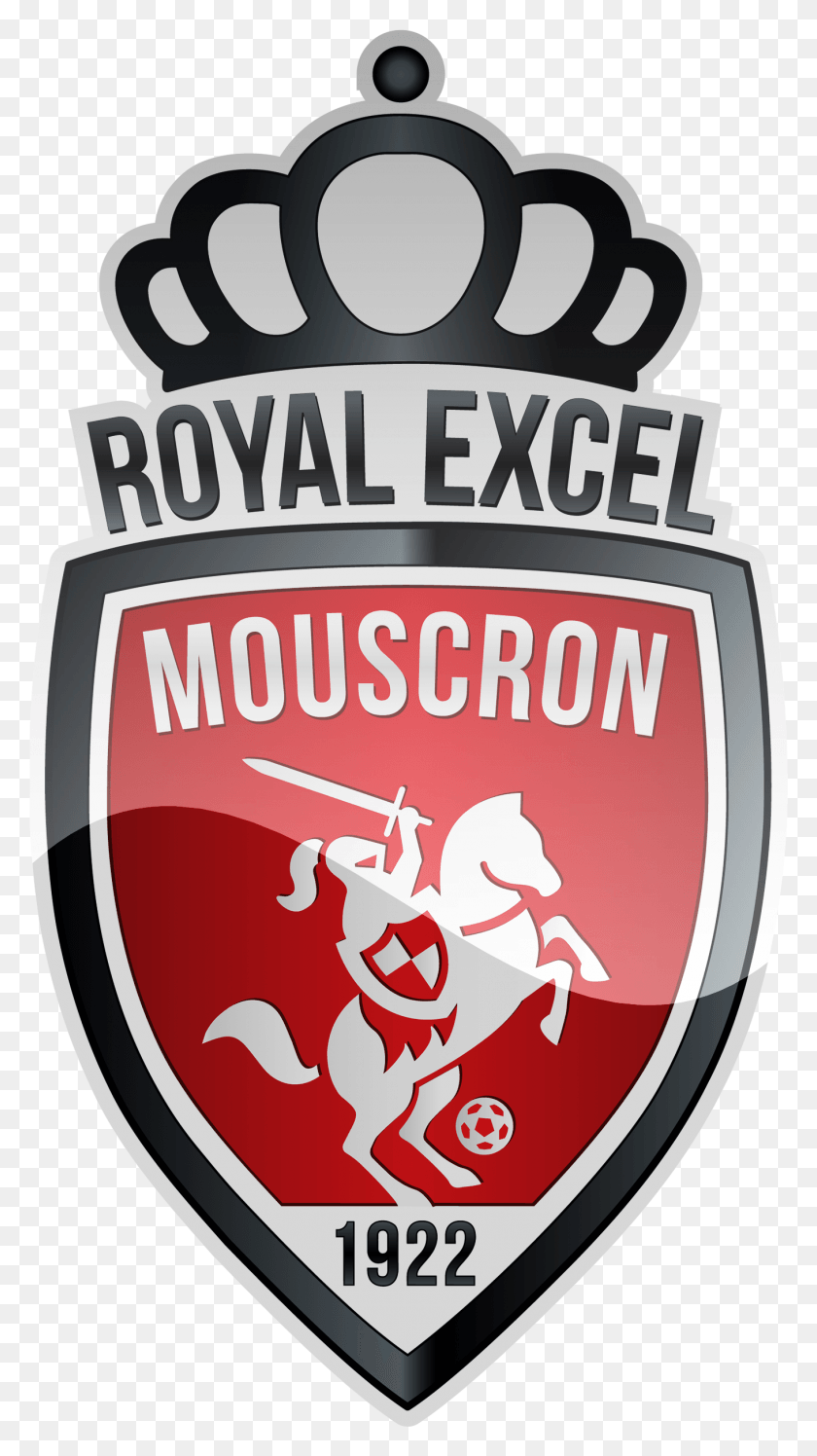 1358x2501 Royal Excel Mouscron Logo Royal Excel Mouscron Logo, Symbol, Trademark, Armor HD PNG Download