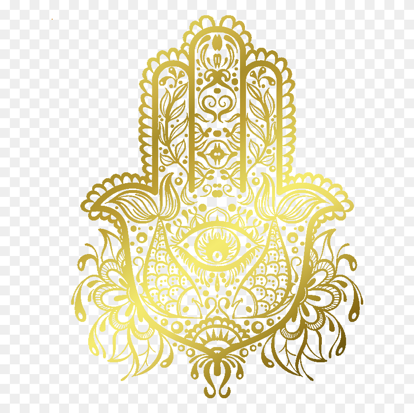634x779 Royal Golden Hamsa Hamsa Golden, Alfombra, Emblema, Símbolo Hd Png