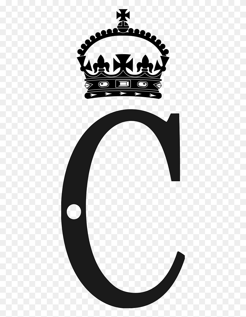 422x1023 Royal Monogram Of Camilla Duchess Of Cornwall Duchess Of Cornwall Royal Monogram, Horseshoe, Text, Stencil HD PNG Download
