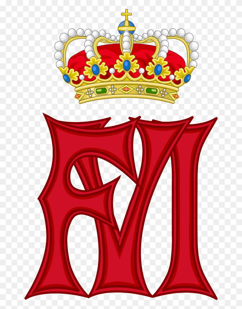 674x1011 Descargar Png Royal Monogram Of Felipe Vi Of Spain Monograma Felipe Vi, Joyas, Accesorios, Accesorio Hd Png