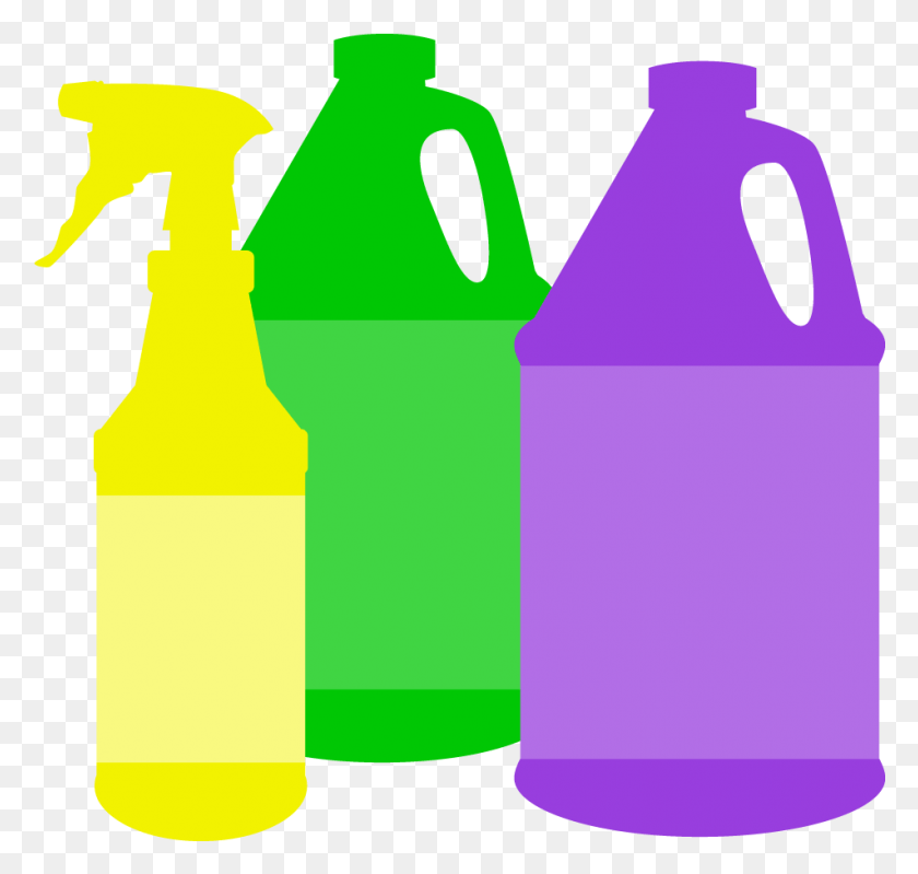 952x903 Royalty Free Cleaning Supplies Clipart Cleaning Products Clipart, Bottle, Water Bottle, Plastic HD PNG Download