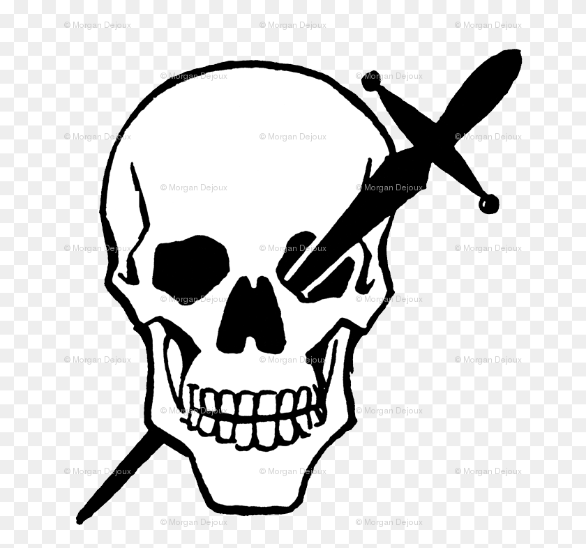 658x726 Royalty Free Library And Dagger Fabric Grangerartondemand Skull Dagger Symbol, Stencil, Pirate, Face HD PNG Download