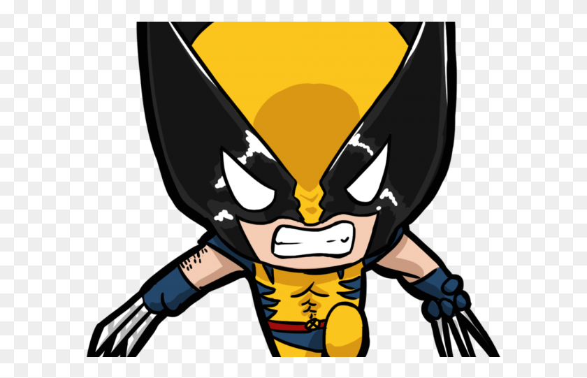 595x481 Royalty Free Stock Blue Yellow Free On Dumielauxepices Wolverine Chibi, Face, Clothing, Apparel HD PNG Download