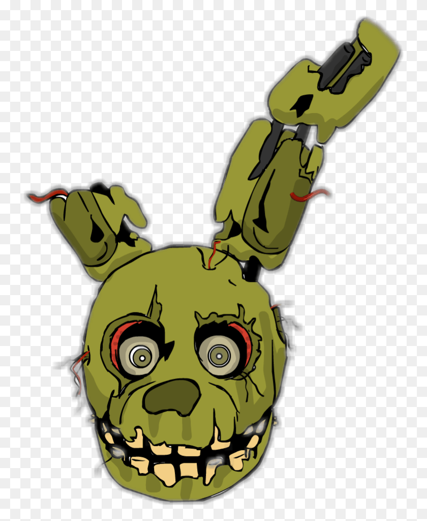 750x964 Stock Free Stock Bonnie Sticker By Psych Sfm Five Nights At Freddy39S Springtrap Head, Animal, Insect, Invertebrate Hd Png Download