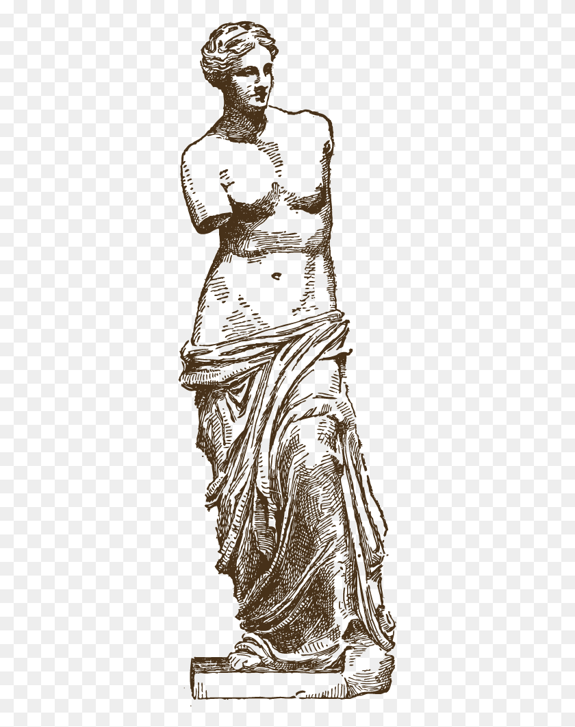 319x1001 Фондовый Рисунок Скульптуры Статуя Венера Милосская Эскиз, Человек, Человек Hd Png Скачать