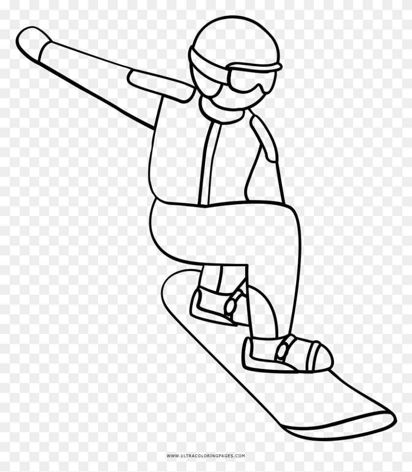 810x936 Royalty Free Stock Snowboarding For Free Line Art, Gray, World Of Warcraft HD PNG Download