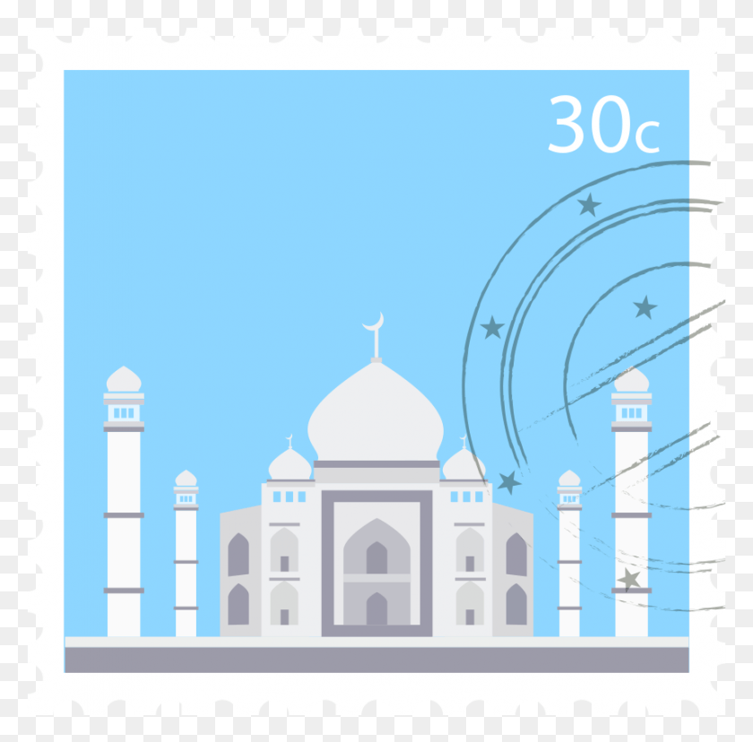 859x846 Royalty Free Taj Mahal Postage Stamp Transprent Postage Stamp Mockup Free, Dome, Architecture, Building HD PNG Download