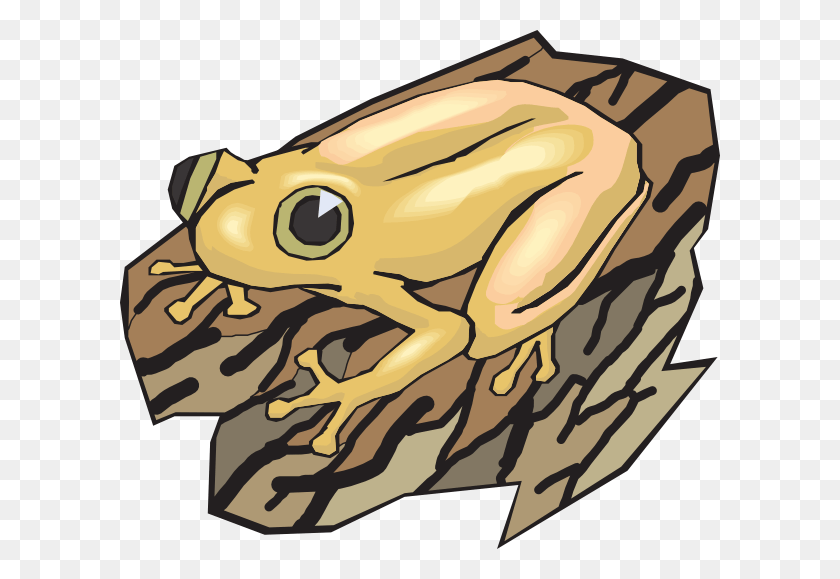 600x519 Royalty Free Yellow Frog On A Clip Art Wood Frog Clipart, Animal, Wildlife, Amphibian HD PNG Download