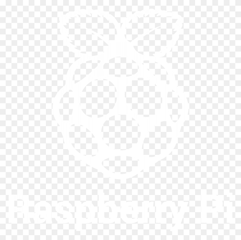 3377x3367 Rpi Logo White Stacked Print Raspberry Pi Logo Black And White, Stencil, Symbol, Poster HD PNG Download