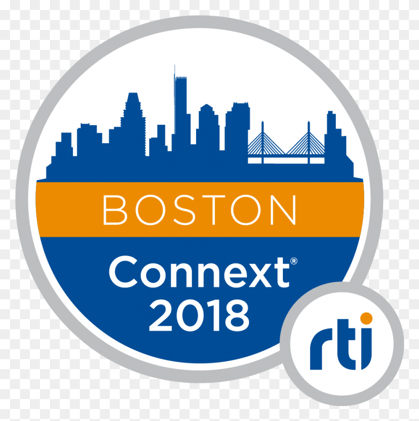 928x933 Descargar Png Rti Connext Conference 2018 Boston Logo V1 Rgb Color, Texto, Símbolo, Marca Registrada Hd Png