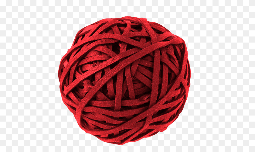 500x500 Rubber Band Ball Vector Black And White Red Rubber Band Ball, Yarn, Wool Sticker PNG