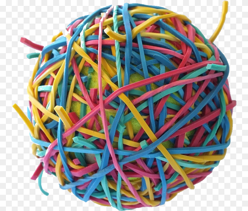 Rubber Band Invented, Sphere, Yarn Sticker PNG