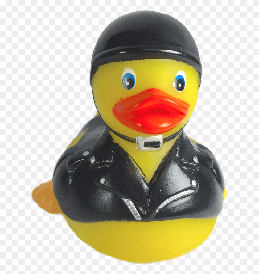643x830 Rubber Duck With Leather Jacket, Figurine, Helmet, Clothing HD PNG Download