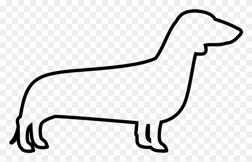 801x496 Rubber Stamp Dog Dachshund Line Art, Bow, Animal, Mammal HD PNG Download