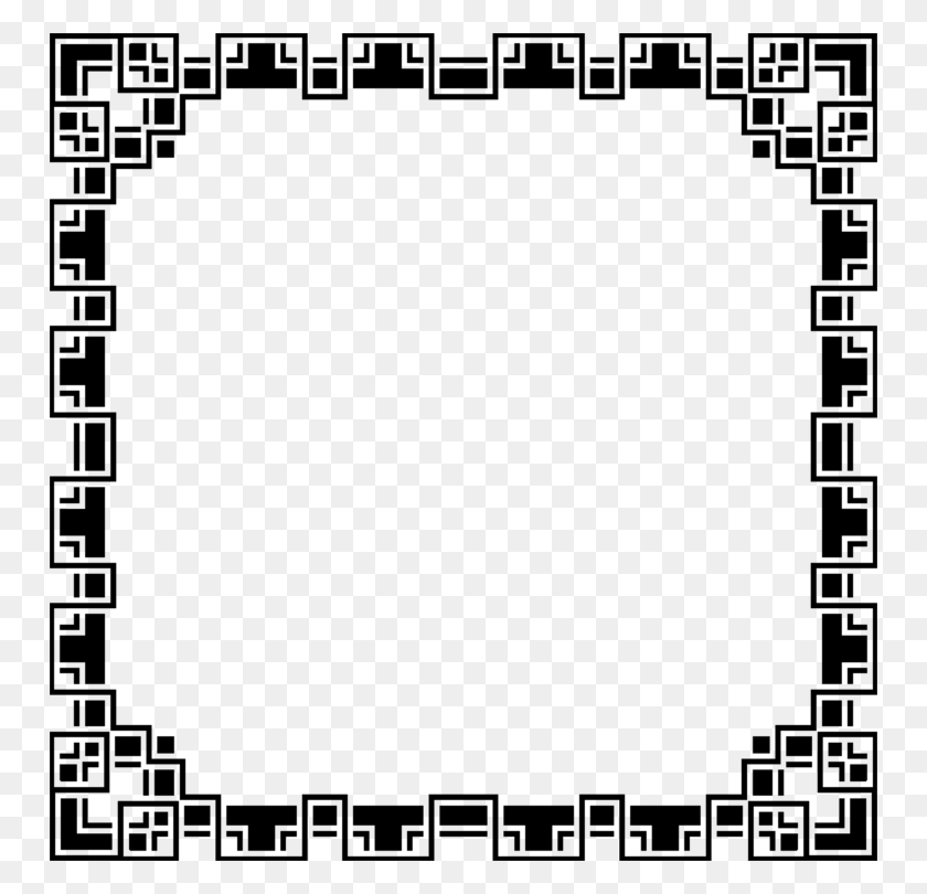 750x750 Rubber Stamp Geometry Point Monogram Shape 8 Bit Frame, Gray, World Of Warcraft HD PNG Download