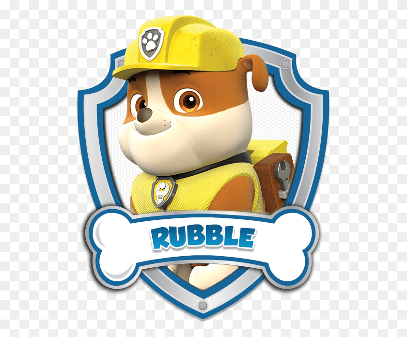 525x636 Rubble Paw Patrol Logo 5 By Carolyn Paw Patrol Rubble Vector, Toy, Helmet, Clothing HD PNG Download
