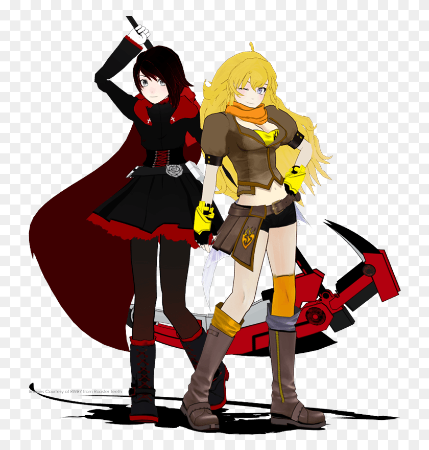Ruby And Yang And This Is Our Favorite 3d Character Rwby Ruby And Yang, Person, Human, Manga HD PNG Download