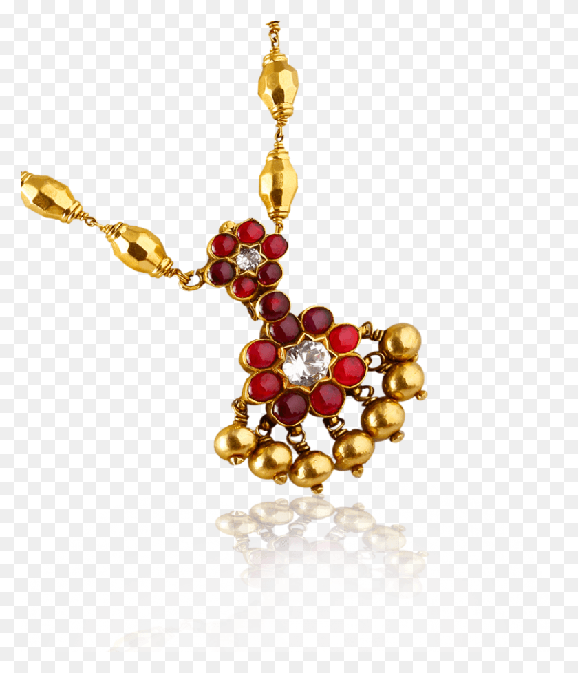 850x1001 Collar De Flor De Diamante De Rubí Png / Colgante Png