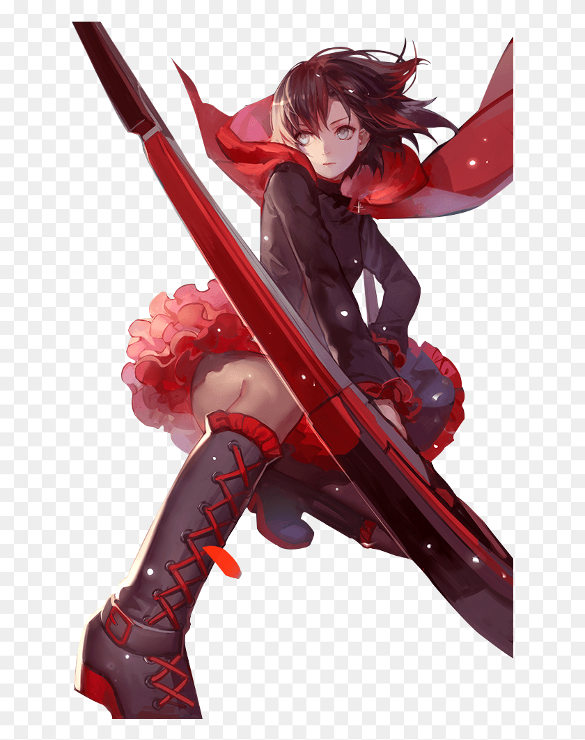 635x1001 Ruby Rose Anime Rwby, Graphics, Person HD PNG Download