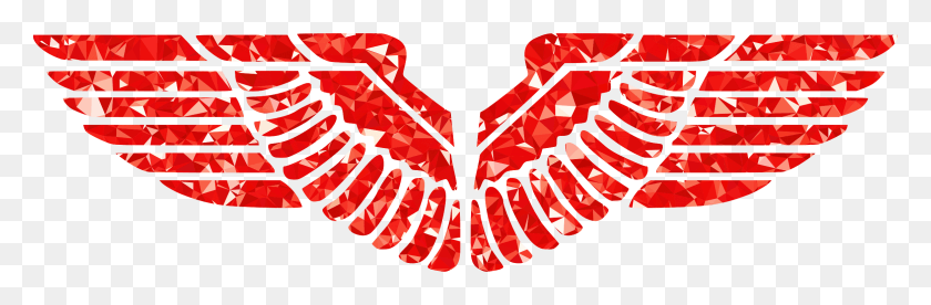 2328x646 Descargar Png Ruby Wings Big Image Red Eagle Wings Logo, Planta, Fresa, Fruta Hd Png
