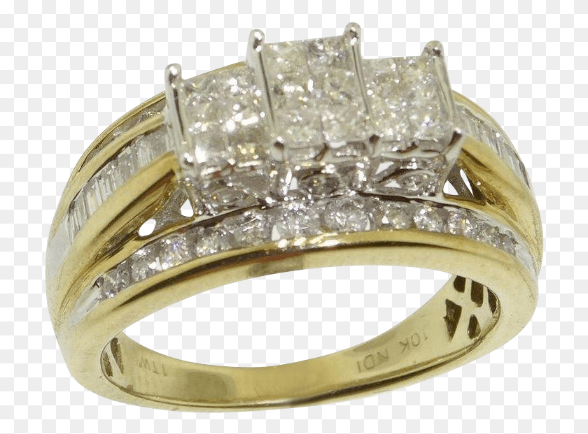 714x561 Rubylanecom Ndi 10K Gold 1Ct Princess Cut Diamond Pre Обручальное Кольцо, Аксессуары, Аксессуары, Ювелирные Изделия Png Скачать