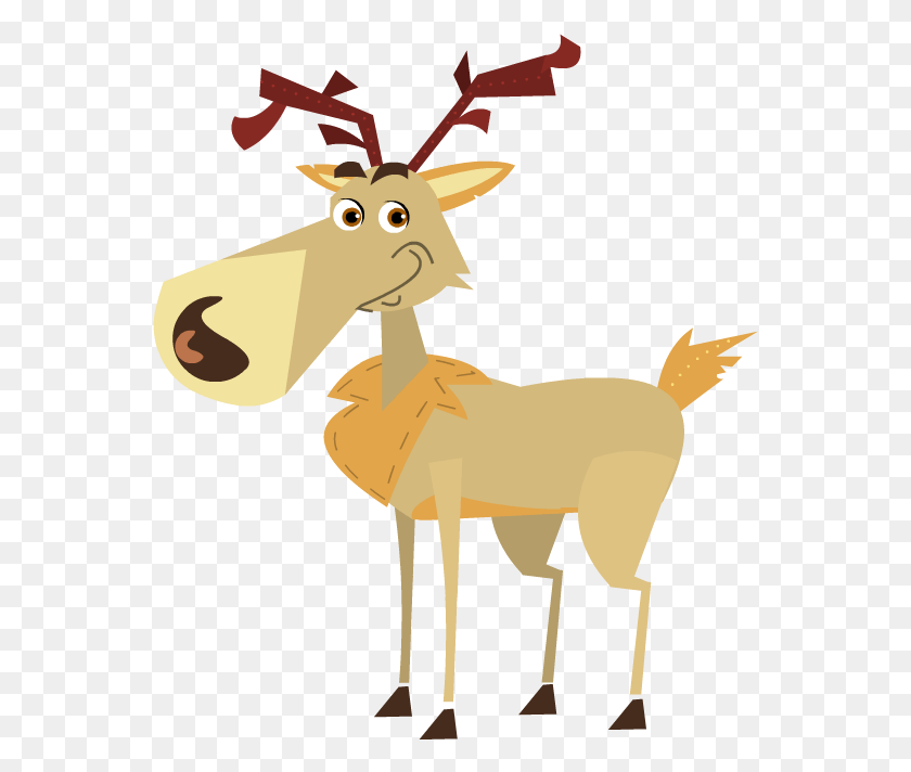 559x652 Rudolph Cartoon, Antelope, Wildlife, Mammal HD PNG Download