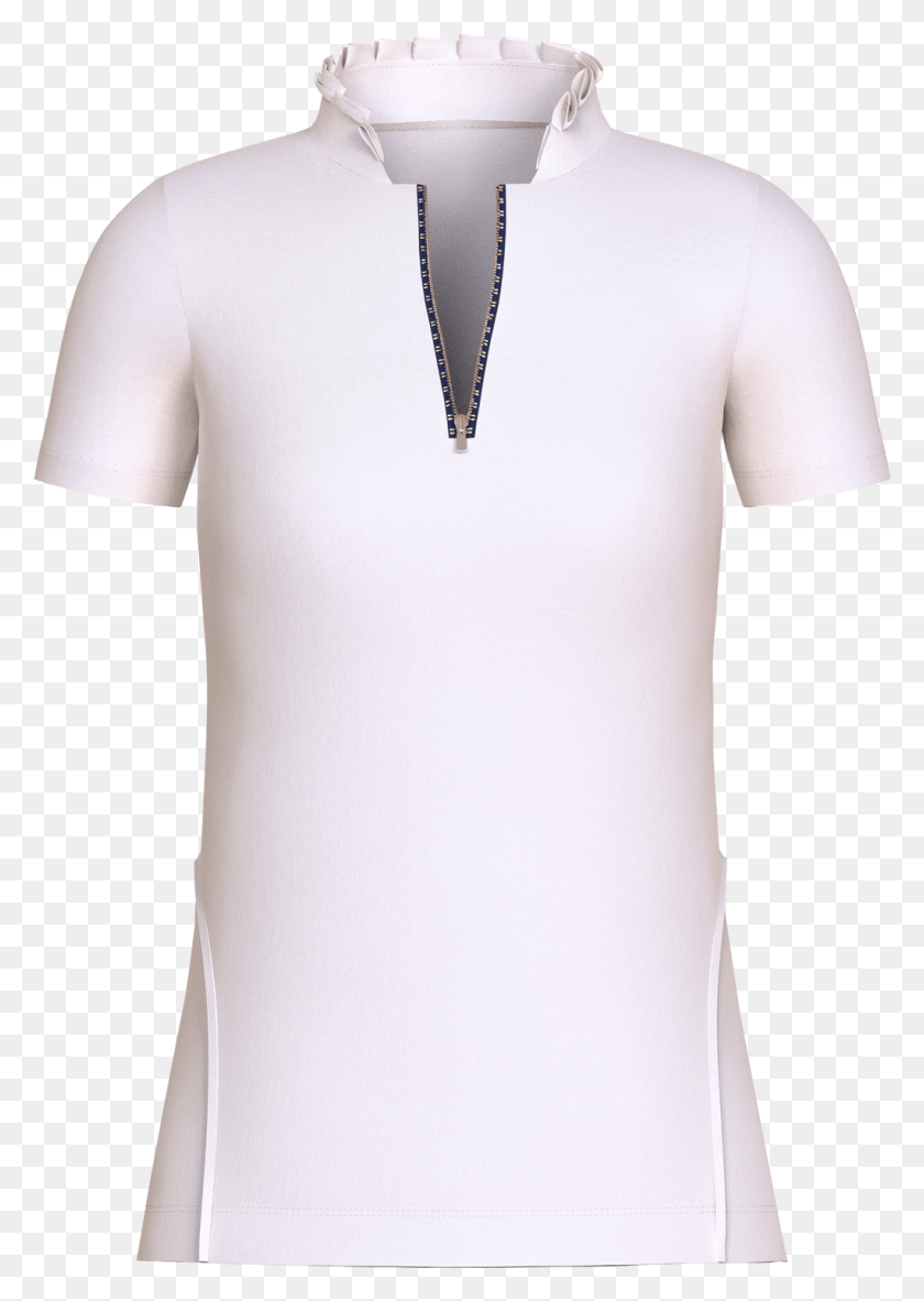 1022x1471 Ruffle Collar Breathable Short Sleeve Golf Shirt Ruffle Mannequin, Clothing, Apparel, Word HD PNG Download