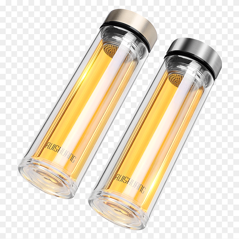 722x781 Rui Cool Glass Cup Water Cup Male Student Double Portable Glass Bottle, Mixer, Appliance, Light Fixture HD PNG Download
