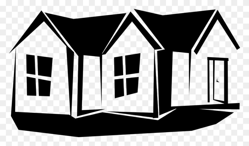 960x536 Rumah Vector House Clipart Black And White, Gray, World Of Warcraft HD PNG Download