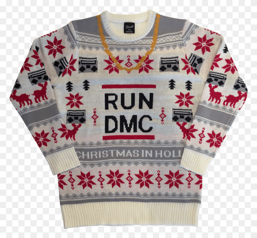 1001x922 Run Dmc Christmas In Hollis Knit Sweaterbahaha Ugly Sweaters Hip Hop, Clothing, Apparel, Sweater HD PNG Download