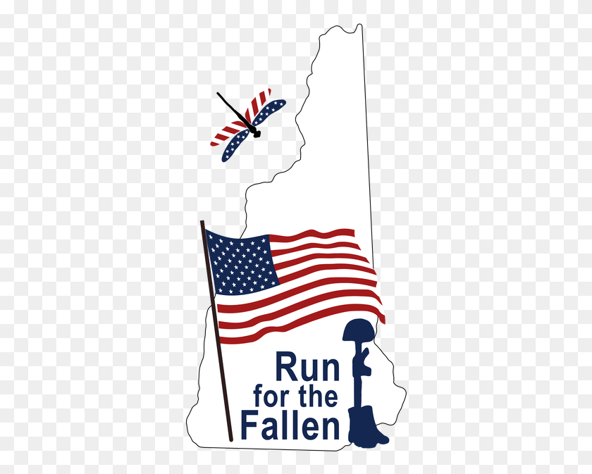 319x613 Run For The Fallen Nh Inc Flag Of The United States, Symbol, American Flag, Person HD PNG Download