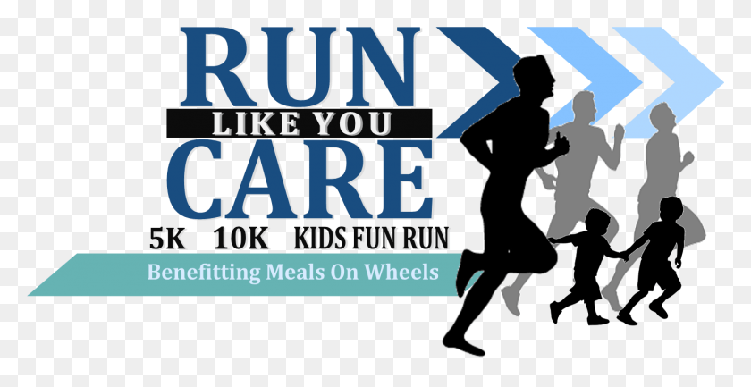 1426x683 Run Like You Care Children Running Silhouette, Person, Poster, Advertisement HD PNG Download