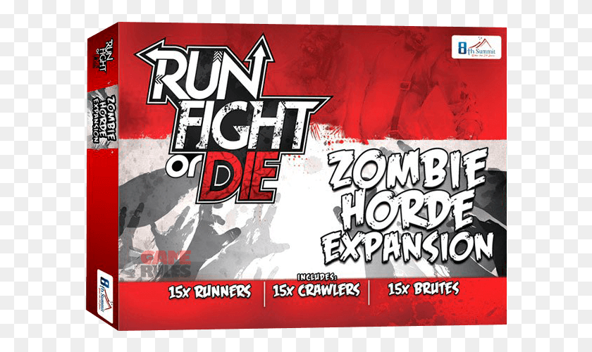 598x440 Runfightordie Zombiehorde Box Flyer, Cartel, Publicidad, Texto Hd Png