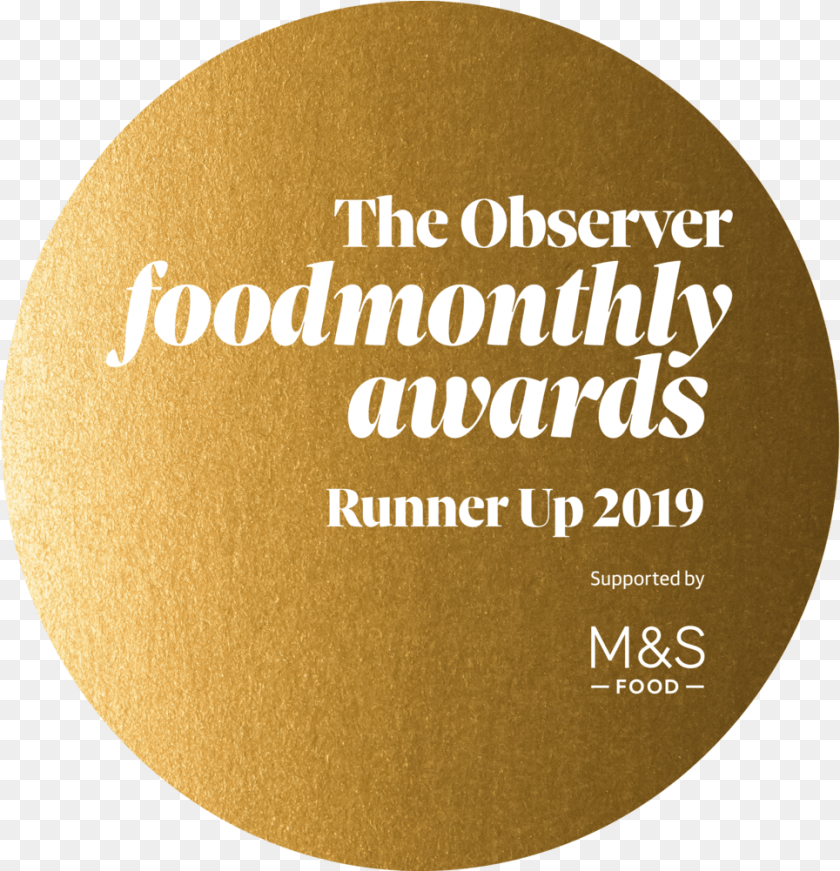 965x1001 Runner Up Sm Observer Food Monthly Awards, Gold, Disk Sticker PNG