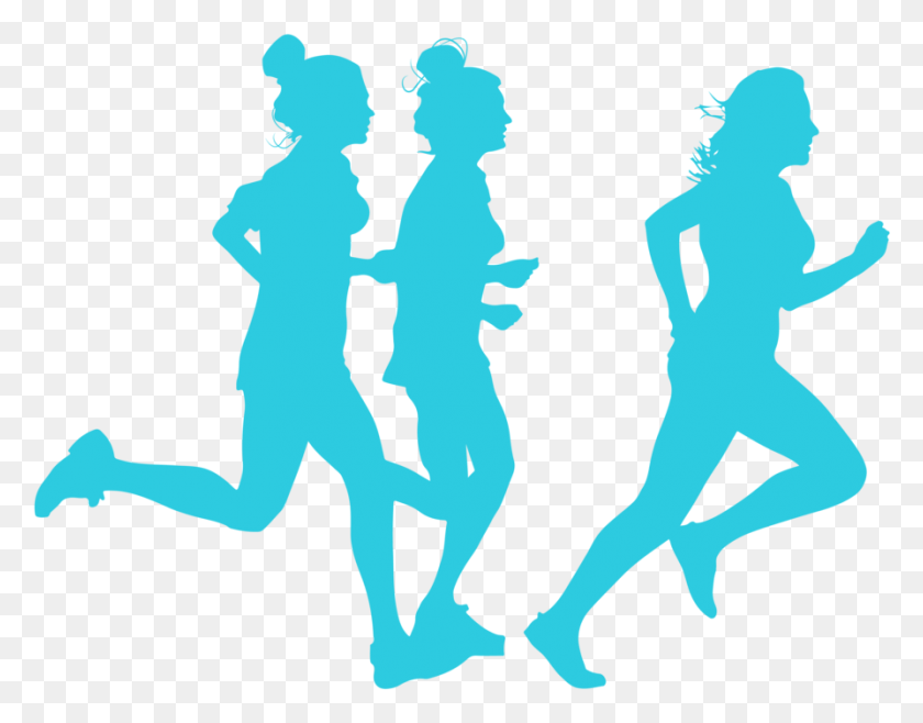 894x686 Runners 01 Running Person Silhouette Transparent, Human, People HD PNG Download