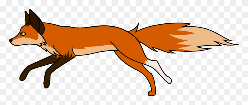 1400x531 Running Fox Clipart Free On Fox Gif Transparent Background, Animal, Mammal, Wildlife HD PNG Download