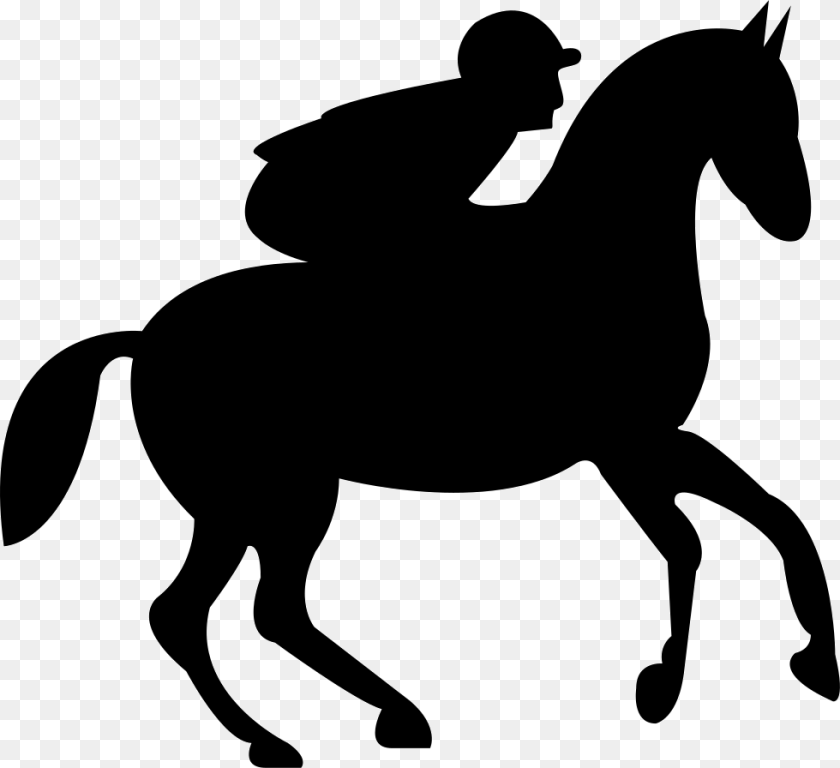 980x896 Running Horse Running Horse With Jockey Comments J Peux Pas J Ai Cheval, Silhouette, Stencil, Mammal, Animal PNG