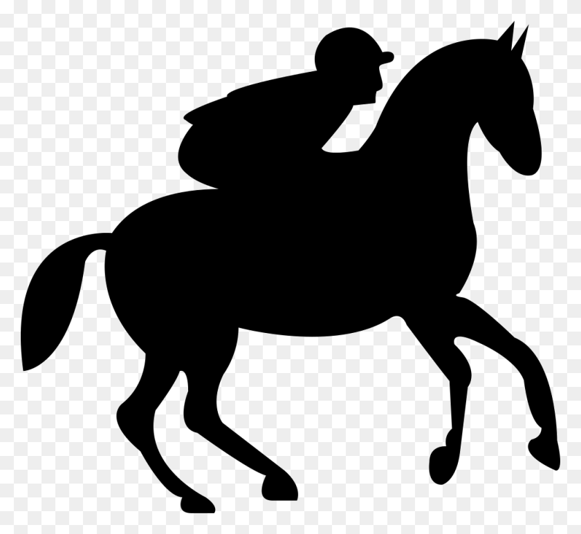 980x896 Running Horse With Jockey Comments Horse, Stencil, Dog HD PNG Download