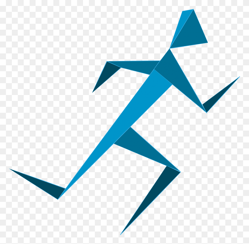 1280x1251 Running Man Blue Sport Run Image Clip Art, Cross, Symbol, Star Symbol HD PNG Download